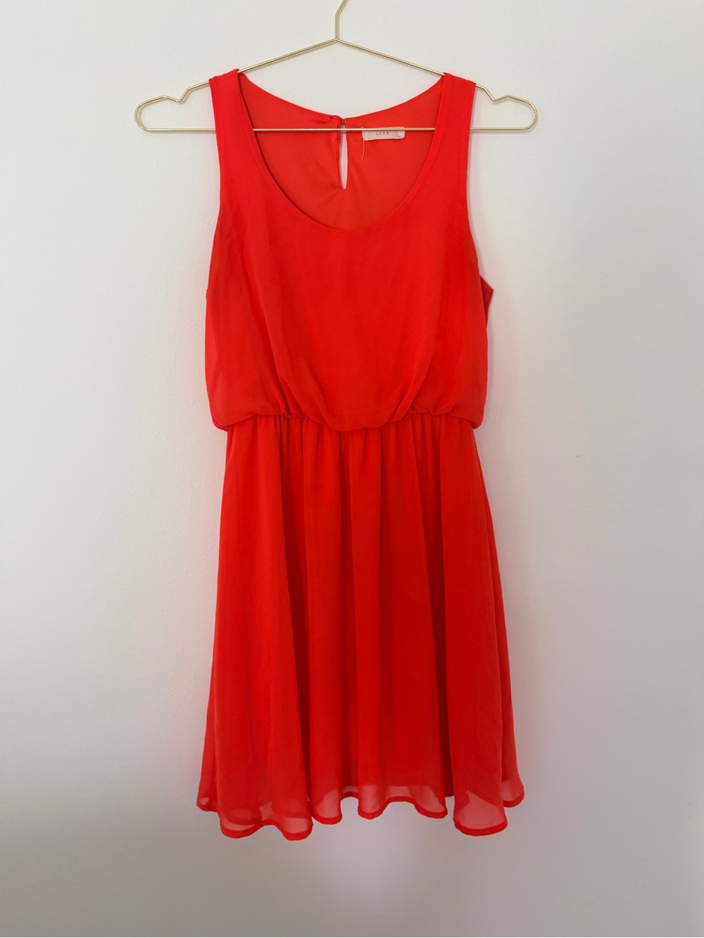 Lush Coral Red Sleeveless Chiffon Mini Dress Nordstrom size small